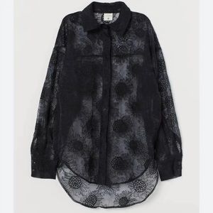 Sandra Mansour x H&M Floral Embroidered Organza Blouse sz. XS